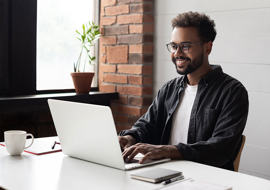 Man on computer